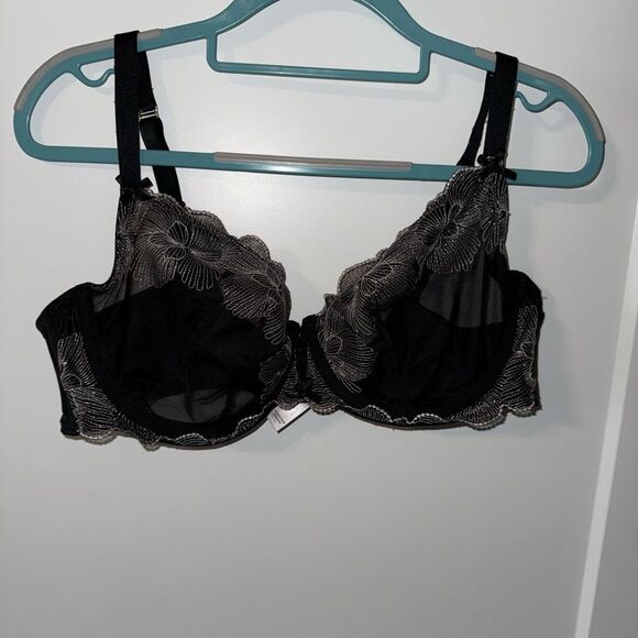 Black Lace Full Coverage Underwire Bra - Picture 1 of 9